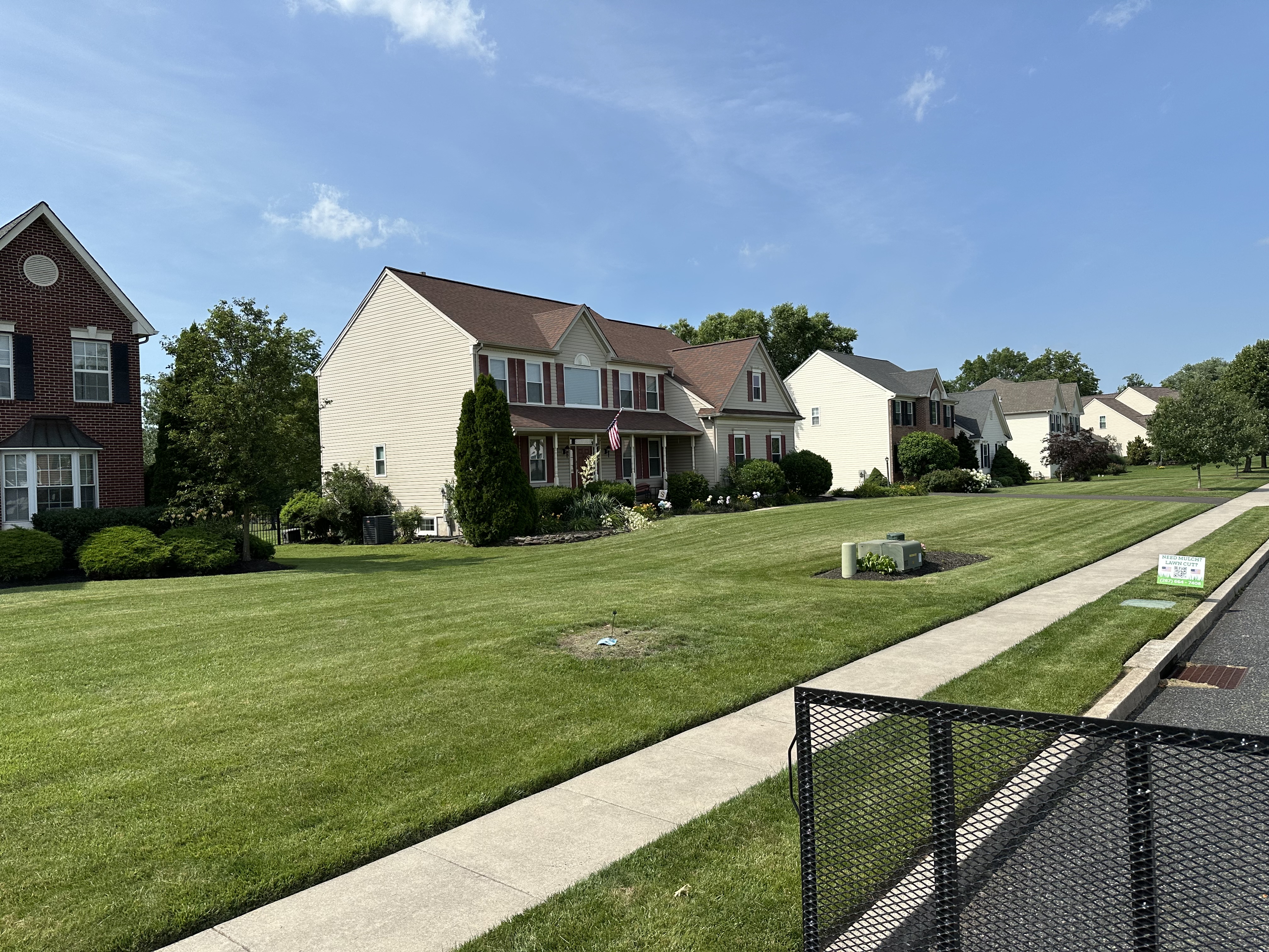 Lawn and curb appeal in residential neighborhood